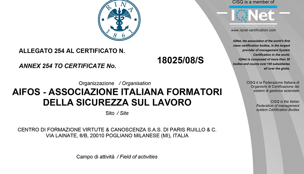 attestato iso 9001 2008