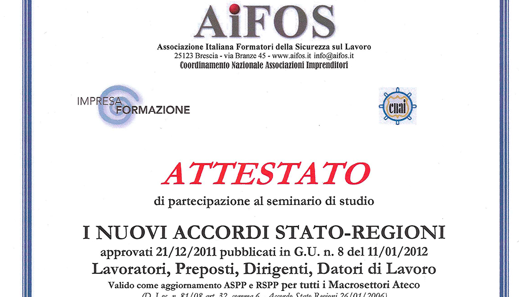attestato i nuovi accordi stato regioni